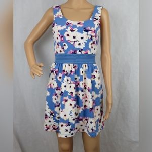 Colorful Purple Floral Flower Dress Medium Neon Summer Cute Girly Floral